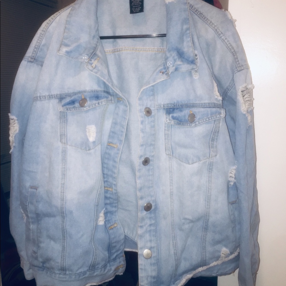 Plus size oversized denim jacket